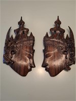 Vintage Price Rama & Sita Hindu wooden wall decor.