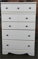 5 Drawer White Dresser 32"W x 16"D x 50"H