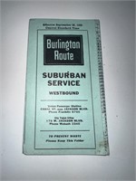 Burlington route suburban service timetable 1938