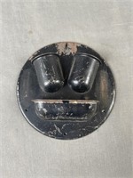 Round Vintage Metal Match Holder