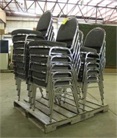 (24) Stackable Metal/Cushioned Chairs