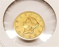 1849-O $1 Gold VF