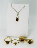 Tigers Eye Rings & Necklace (5)