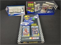 NASCAR collectible, race cards, diecast metal