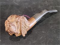 VTG Hand Made Briar Dog Head Tobacco Pipe
