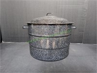Large Enamelwear Canning Pot w/ Rack & Basket