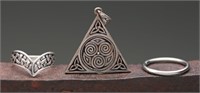 Celtic Style Sterling Silver Jewelry 10.83g