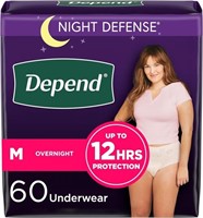 Depend Night Underwear, 60 Count Medium