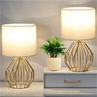 Small Gold Table Lamps, Set of 2