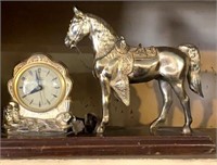 Early Metal horse clock