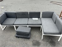 4pc Modular Patio Sofa w/Grey Cushions