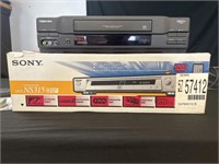 Toshiba VHS player with Sony DVD player MP threes