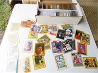 Box of hockey and baseball cards