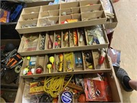 large tacklebox full of fishing lures crank baits