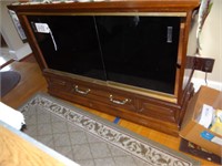 Console TV Stand with Sliding Glass Doors