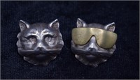 Linda Hesh Sterling Silver Cat Earrings