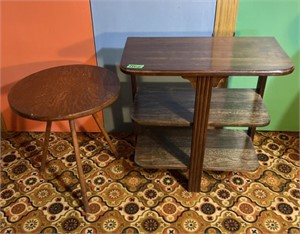 2 Wood side tables-15” diameter x 18” tall &