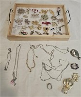 Costume Jewelry, Pins, Necklaces