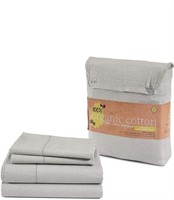 Cotton Grey White Dot Sheets Set, Double/Full