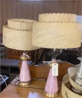 Vintage lamps & shades, pink