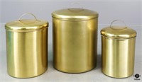 Thirsty Stone Gold Finish Canisters / 3 pc