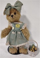 (BD) John Deere teddy bear with basket of corn