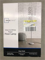 Mainstays Silver & White paper Floor Lamp