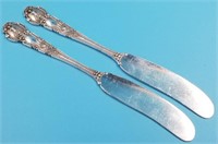 2 sterling silver butter knives, 56.5 grams