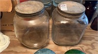 2 Vintage Glass Storage Jars