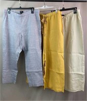 3 Theory Linen Pants Womens Sz L / 12