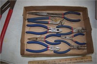 Flat of Pliers w/ Blue Handles