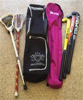 LaCrosse/Hockey Sticks & Carrying Bags