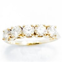 1 Carat White Diamante & 14k Gold Band Ring