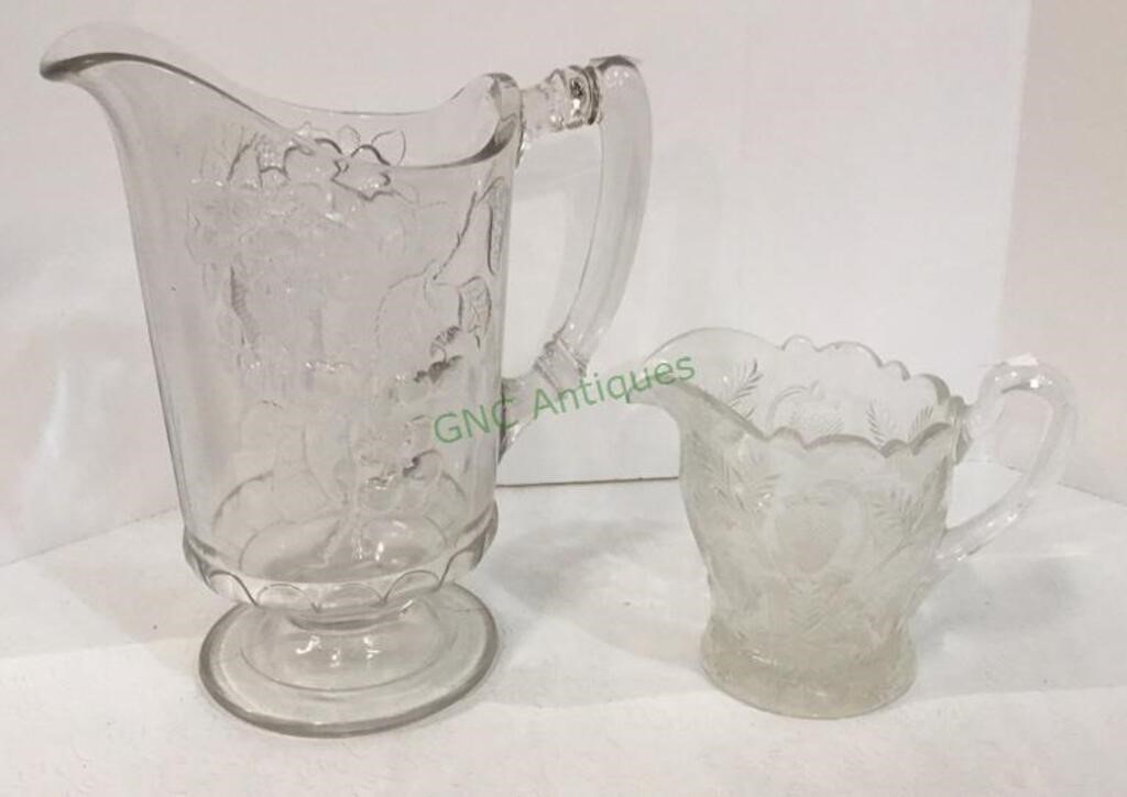 Lot contains a vintage pitcher with cherry motif