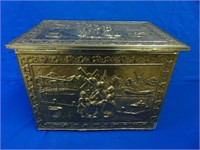 Brass Covered Wooden Box Dutch Theme