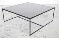 Contemporary glass top coffee table