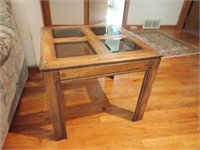 Square Glass Top Table - 25"Ex25"Dx21"H