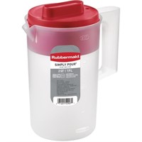 New Rubbermaid Clear/Red Pitcher Plastic 2 qt