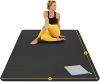 Large Yoga Mat 6'x4'x8mm Extra Thick, Durable