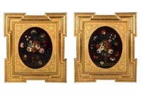 PAIR OF ANTIQUE FLORAL STILL LIFE PAINTINGS