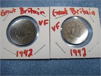 2 Great Britain 1942 Pennies