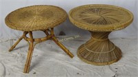 Two 24" Rounder Wicker Rattan Patio Table