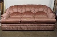 Mid Century Velour Mauve Couch Sofa