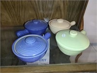 4 pcs Small Lidded Bean Pots