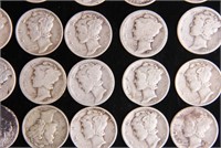 Twenty Mercury Dime Silver Coins