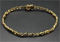 MOM Diamond Gold Tone Sterling Bracelet