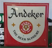 Andeker Pabst Beer Plastic Insert Sign