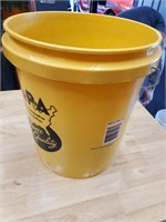 Bucket with Hinges and Misc Garage Items