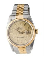 18k Gold Rolex Datejust Jubilee Watch 36mm
