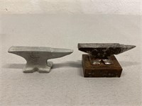 2 Miniature Anvil Paper Weights